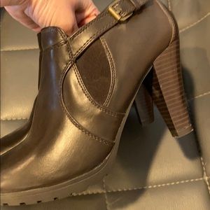 Brown heel booties